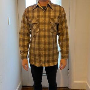Tan Vintage Wool Pendleton Flannel